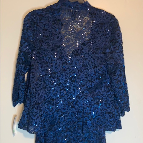 R&M Richards Formal Jacket Lace Long Dress Set NEW - Picture 9 of 16
